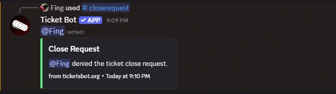Close request denied example